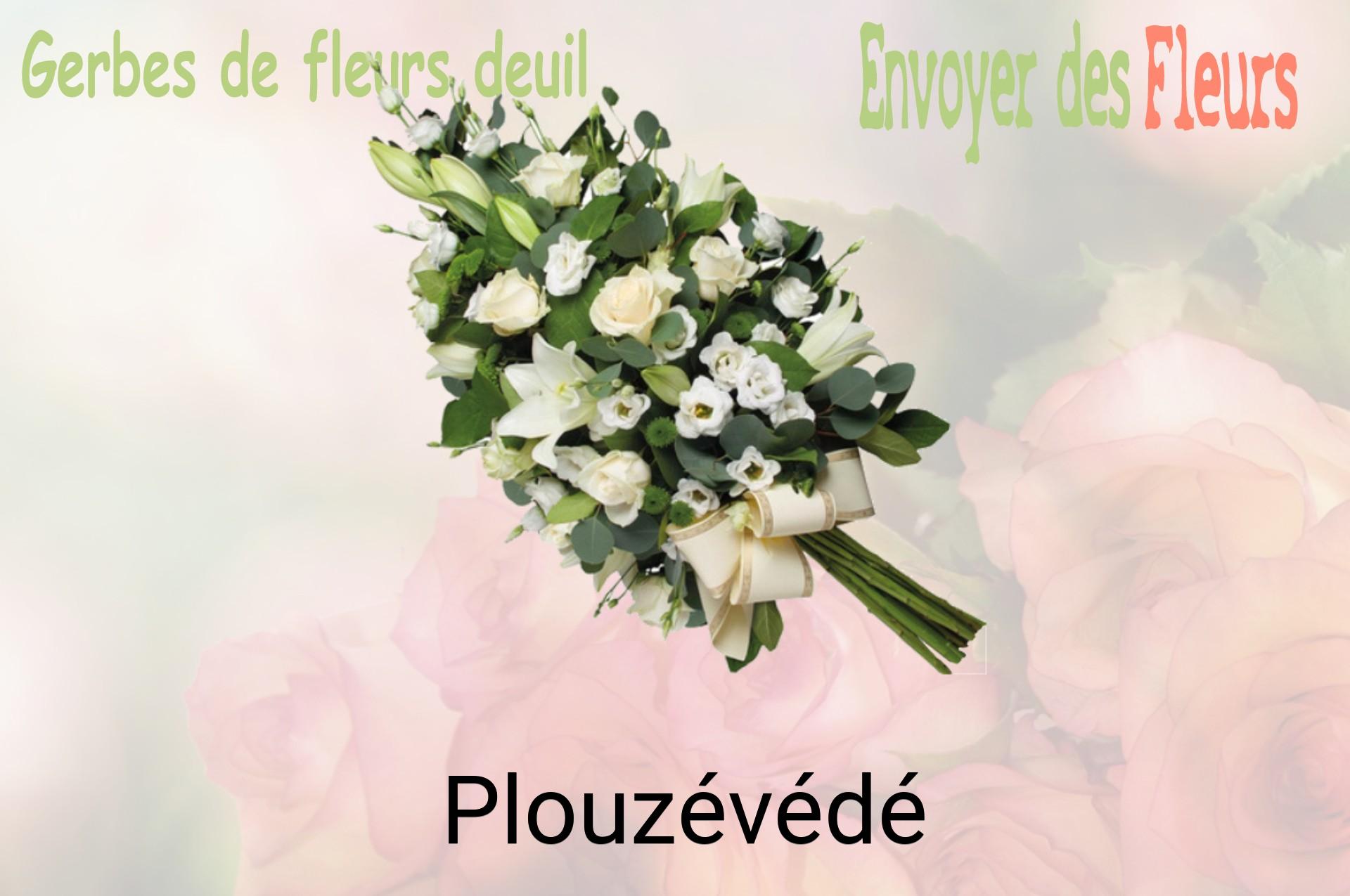 Gerbe de fleurs de deuil livrée à Plouzévédé